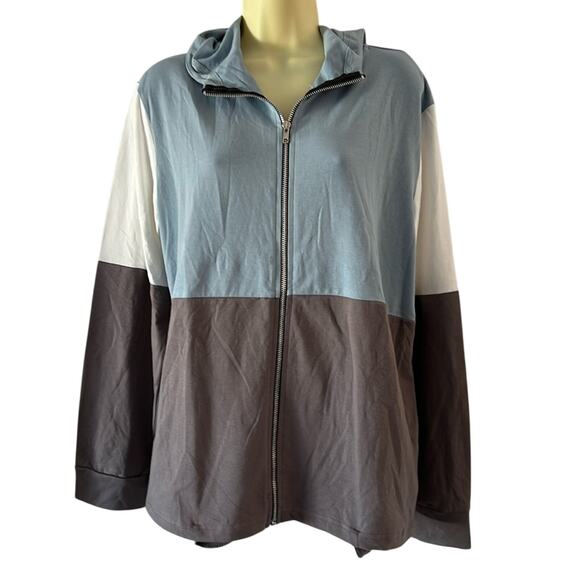 Feel good store Color Block Hoodie Jacket Size XL Front Zipper - Picture 1 of 8
